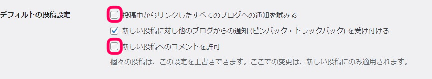 デフォルト投稿設定の方法